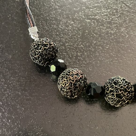 arhaus jewelry Jewelry Arhaus Black And Gold Bead Choker Lobster